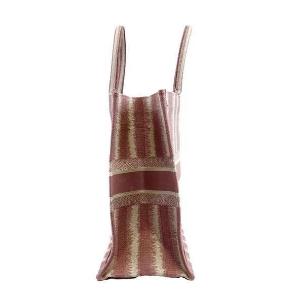 Christian Dior Bayadere Stripe Large Book Tote D-Stripes Embroidery Pink - Picture 13 of 14